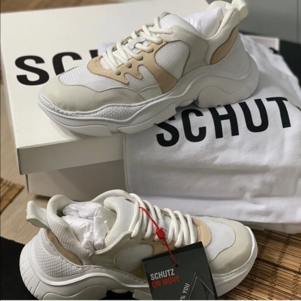 Schutz white sneakers “dad sneakers”